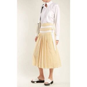JOSEPH Clyde Deck Chair Stripe Pleated Skirt Women's Sz. M